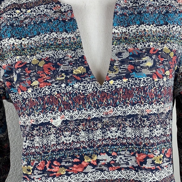 Renee C. long sleeve shift dress,abstract print - Picture 5 of 7